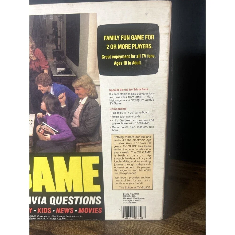 1984 TV Guide's TV Board Game Vintage Classic 6000 Trivia Questions  2 + Players